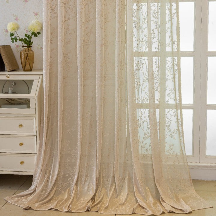 WoFloral Embroidered Sheer Curtain Kalsten