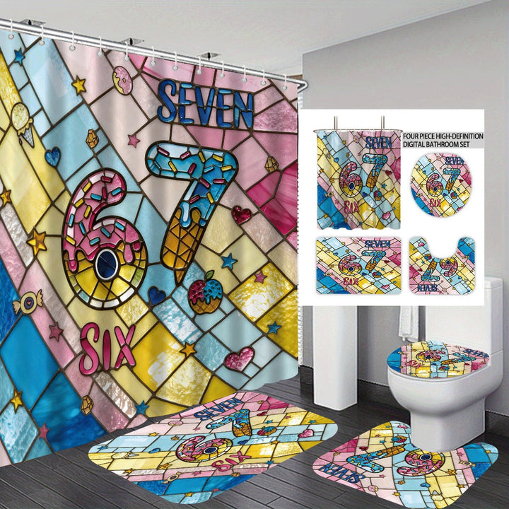 Colorful Dessert-Themed Bathroom Set Kalsten