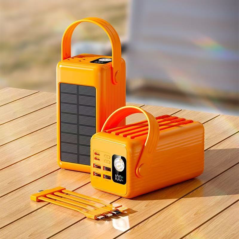 Portable Solar Power Bank with Integrated LED Light and Fast Charging Function Kalsten