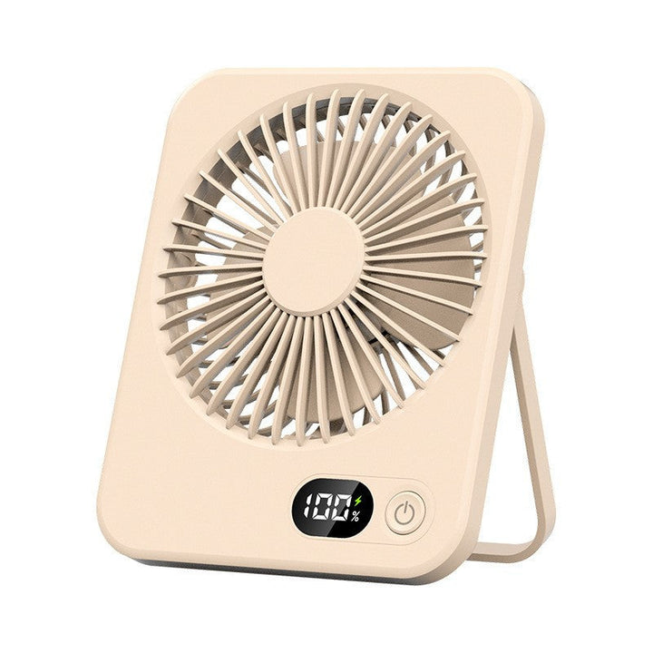 Unisex nan compact USB table fan with digital battery display, foldable stand and quiet brushless motor Kalsten