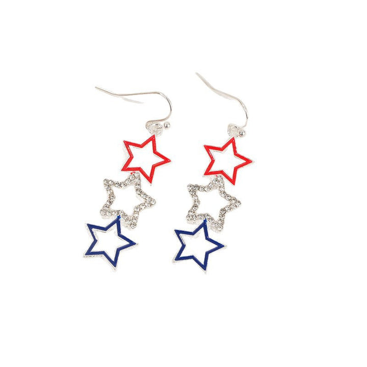 Ladies nan square crystal drop earrings with star grid and fine ear hook Kalsten