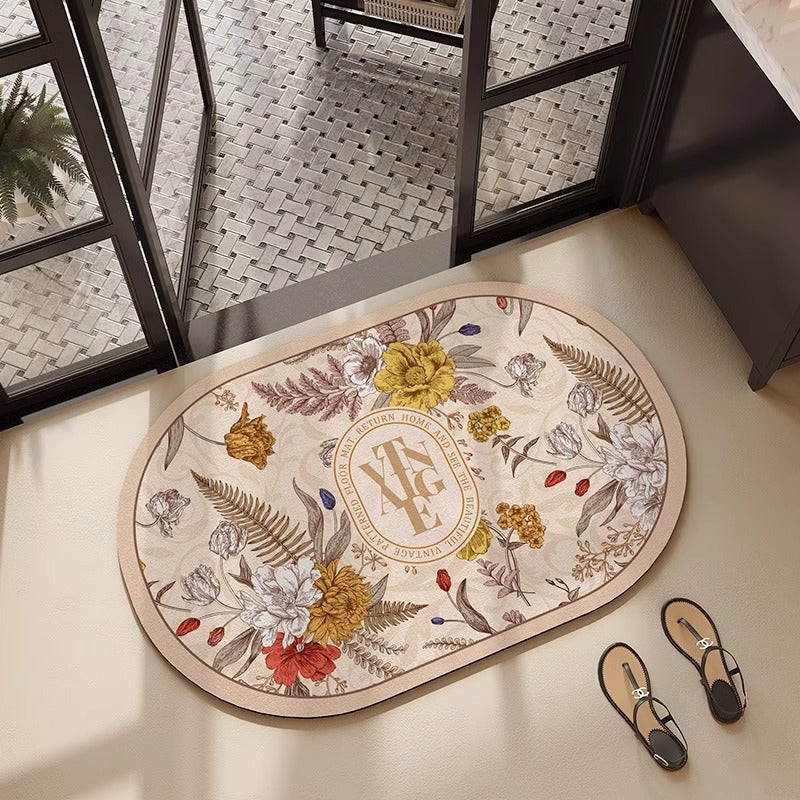 Floral Embroidered Bath Mat Kalsten