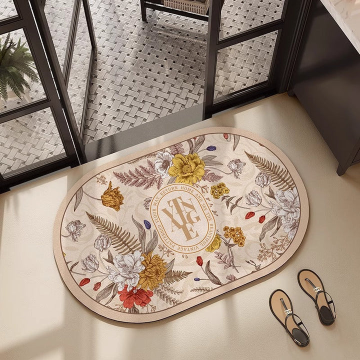 Floral Embroidered Bath Mat Kalsten