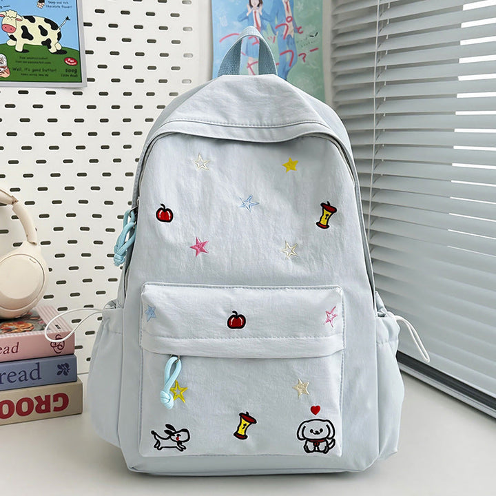 Cute Embroidered School Backpack