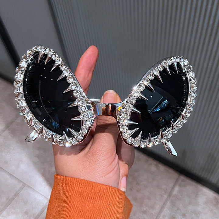 Women futuristic statement sunglasses with glittering crystal frame Kalsten