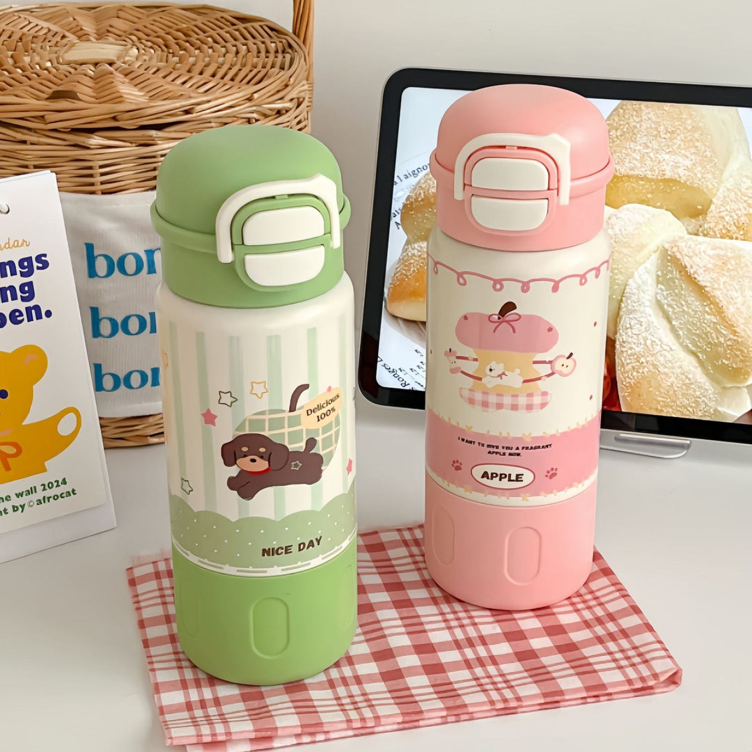 Ladies Insulated Water Bottle with Cheerful Dog Design Kalsten