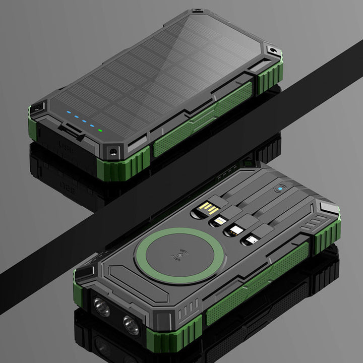 Robust Solar Power Bank with Wireless Charging Function and Safety Light Kalsten