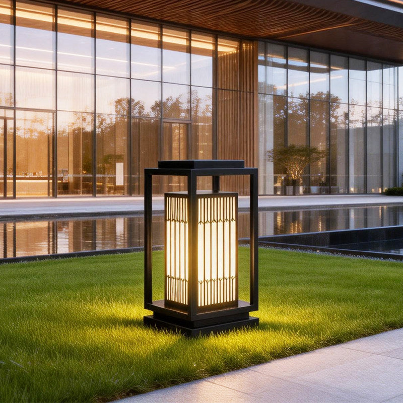 Japanese-Inspired LED Outdoor Lantern With Wooden Frame Kalsten