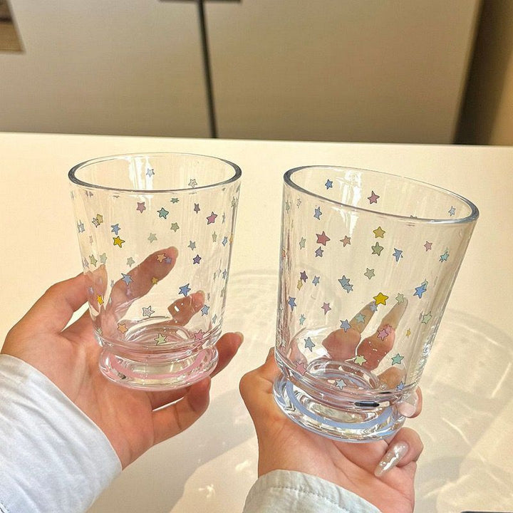 Drinking glass with colorful star decor Kalsten