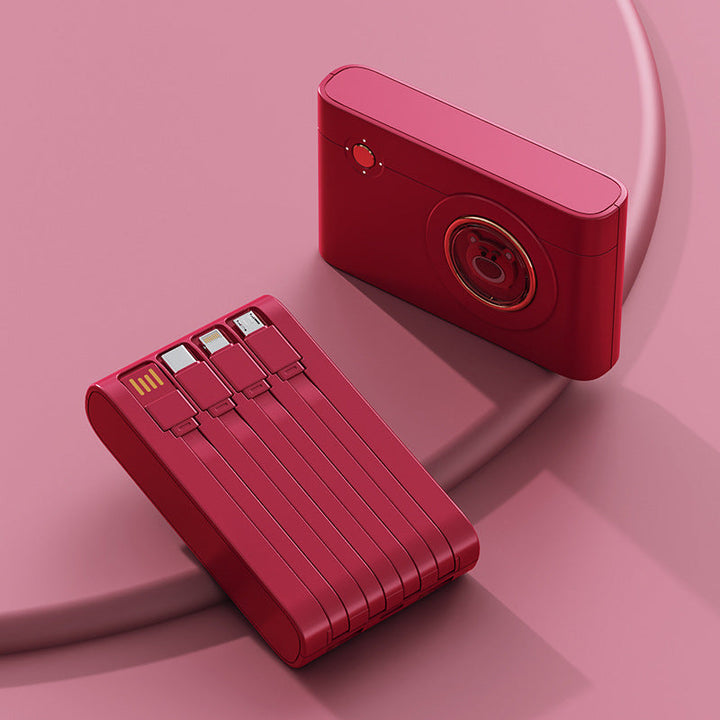 Portable power bank with integrated cable system and innovative charging functions Kalsten