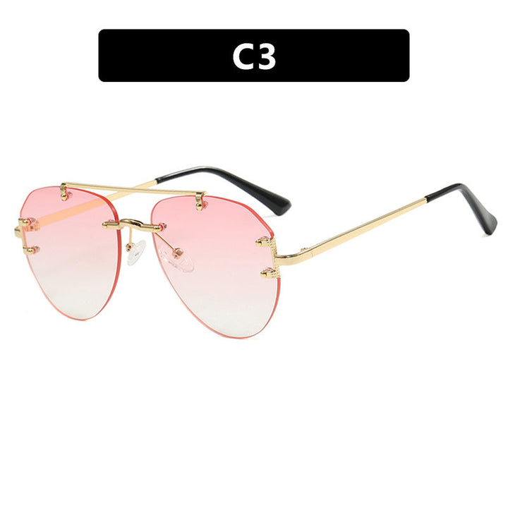 Women modern pilot sunglasses with gradient lenses and slim metal frame Kalsten