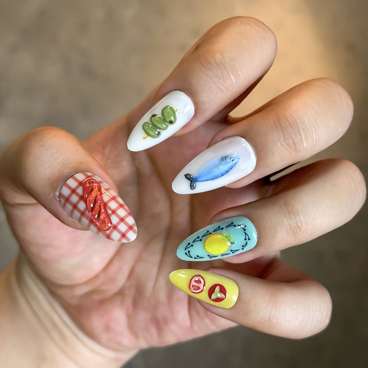 Artistic Ocean-Inspired Press-On Nails Kalsten