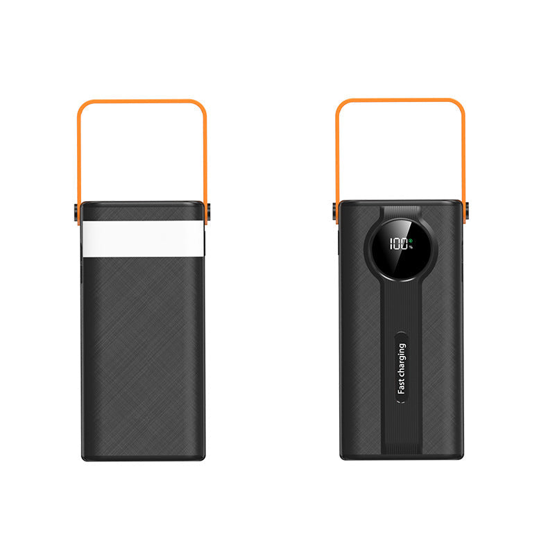 Portable power bank with ergonomic carrying handle and digital charge level indicator Kalsten