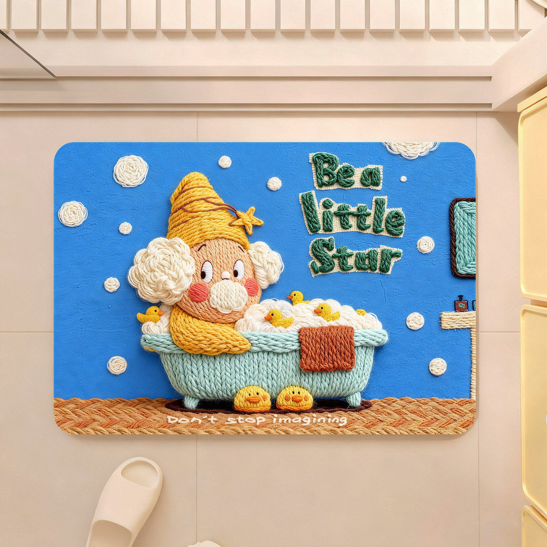 Whimsical Playful Character Bath Mat