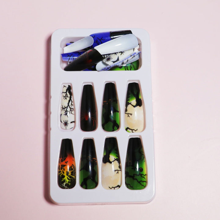 Artistic Press-On Nail Design with Dripping Effect Kalsten