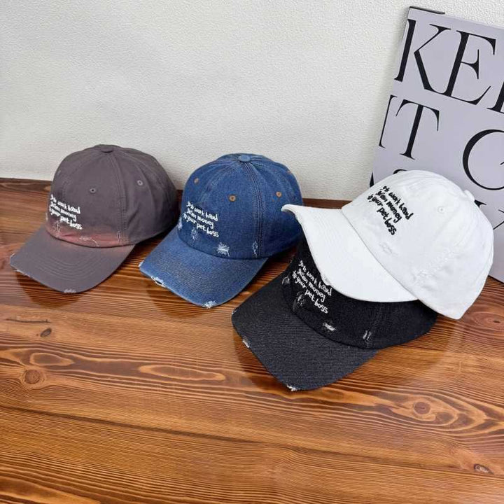 Women's Distressed Denim Statement Cap Kalsten
