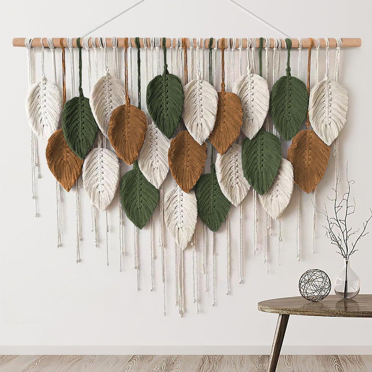 Macrame Leaf Wall Hanging Tapestry Acalora