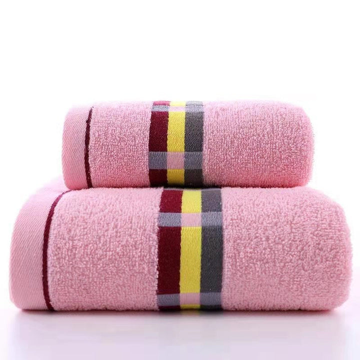 Women’s terry bath towel with elegant striped border Kalsten
