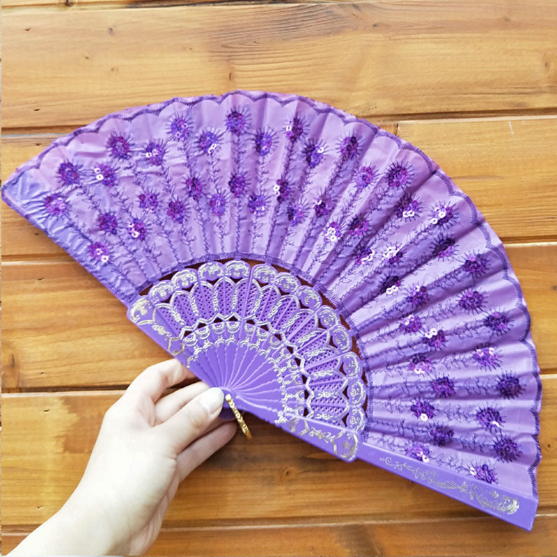 Ladies handcrafted fan with exquisite embroidery Kalsten