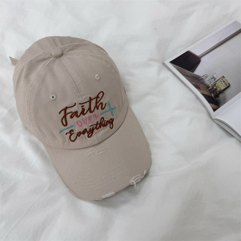 Women's Distressed Embroidered Baseball Cap Kalsten