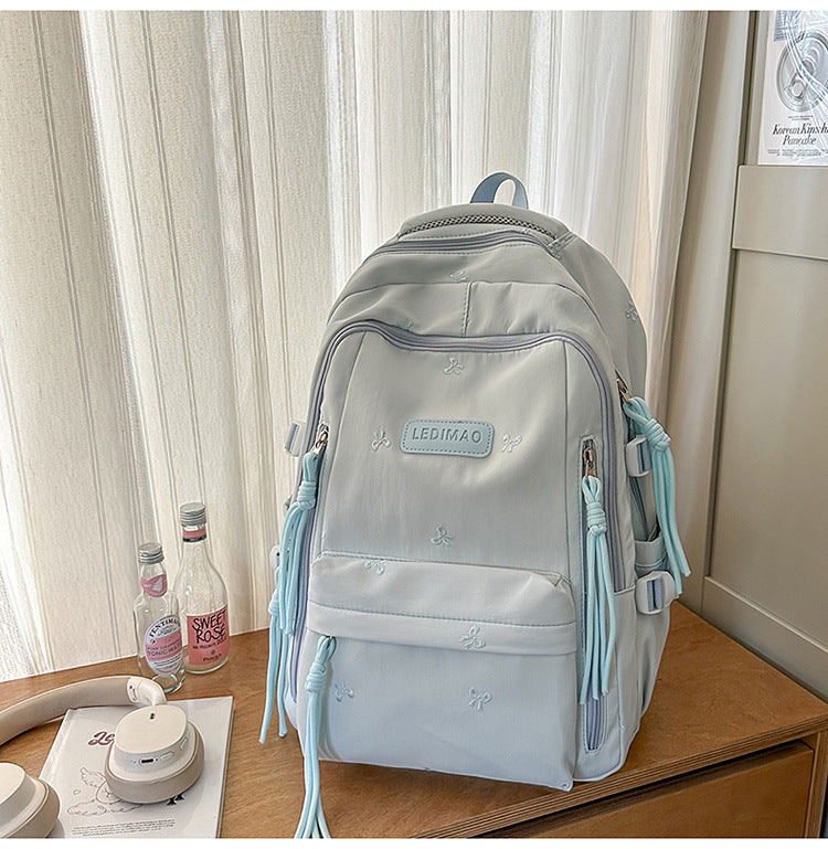 Embroidered Fashion School Backpack