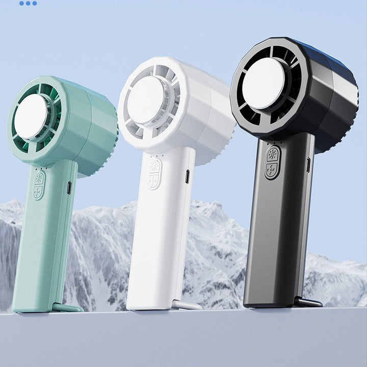 Unisex portable mini hand fan with USB-C charging port and integrated mist spray function Kalsten