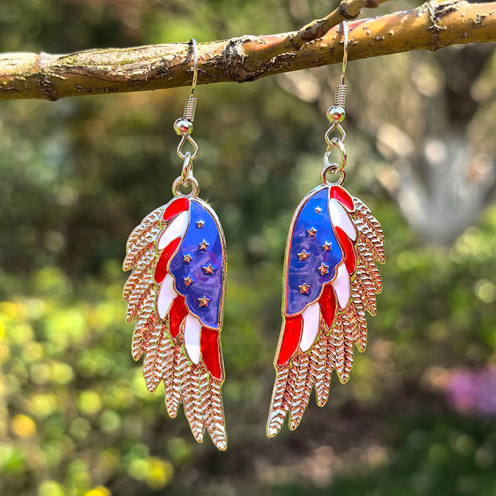 Women's hanging star earrings with enamel and crystal embellishments Kalsten
