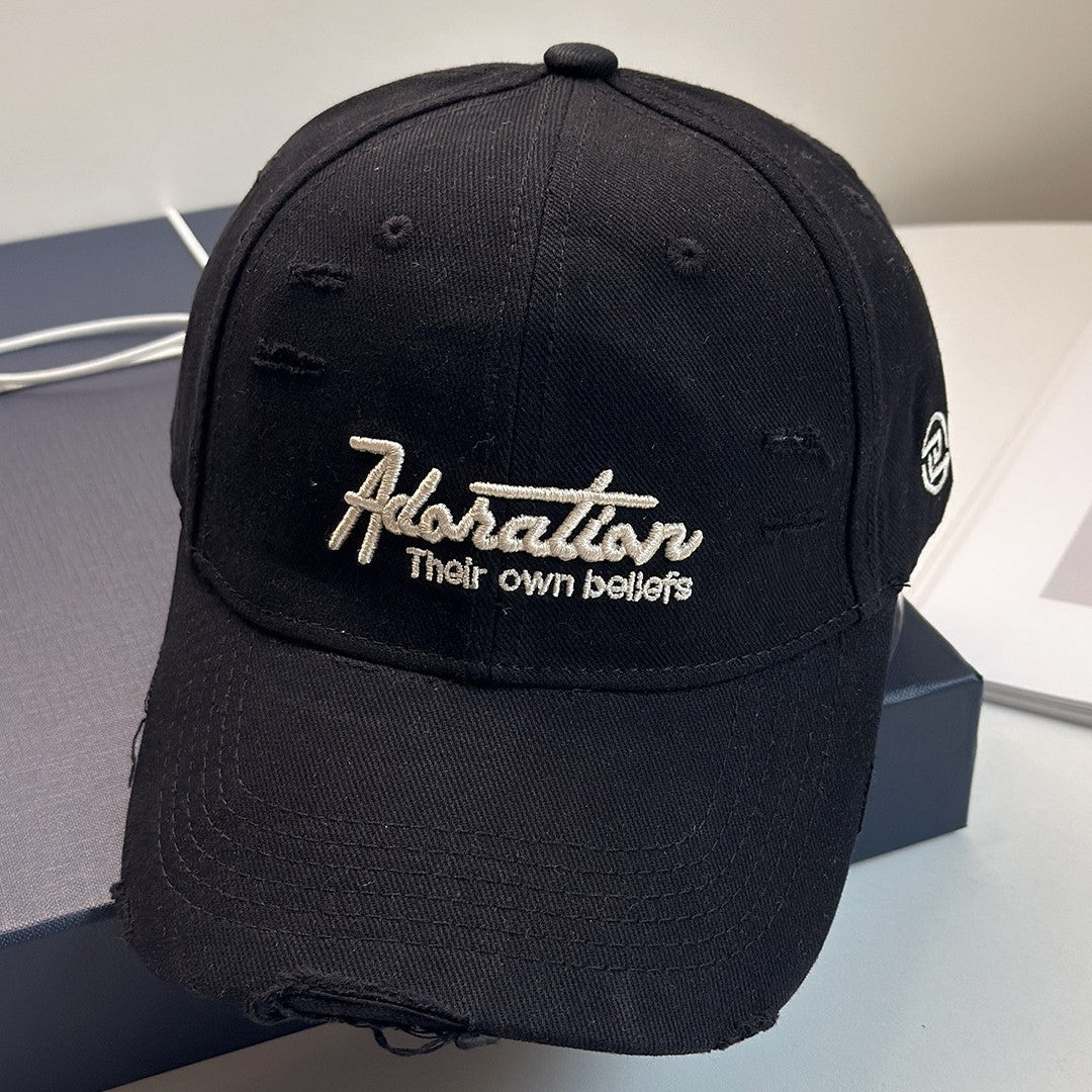 Women's Distressed Embroidered Baseball Cap Kalsten