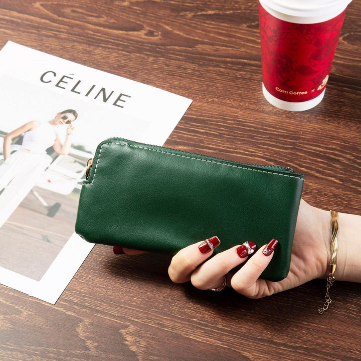 Premium Leather Zippered Travel Wallet Kalsten