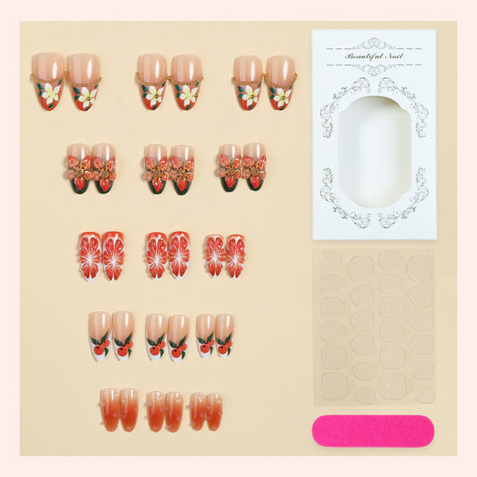 Floral Themed Press-On Nail Set Acalora