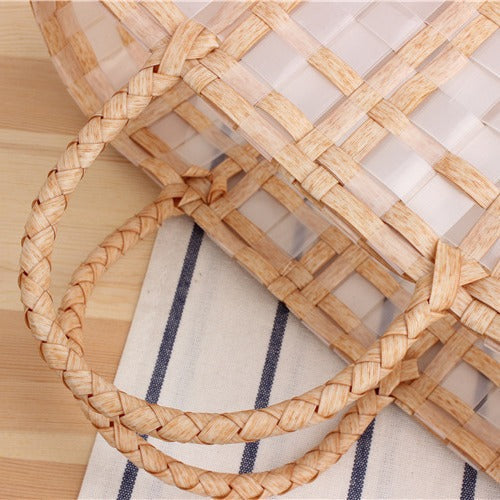 Stylish Transparent Shopping Bag Made of Woven Material Kalsten