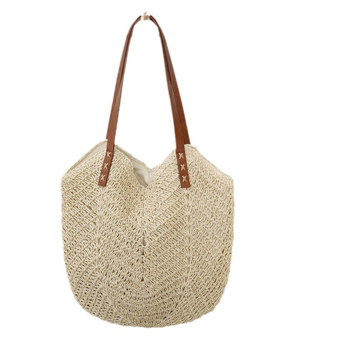 Braided basket bag with sturdy leather handles Kalsten