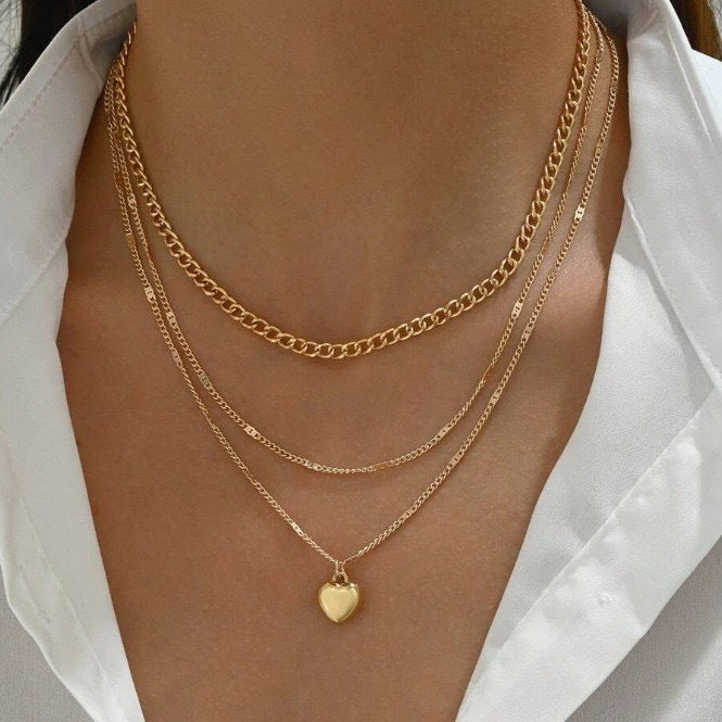 Triple Layered Gold Necklace Kalsten