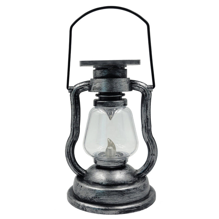 Antique-Style LED Hurricane Lantern With Flickering Flame Effect Glass Globe And Hanging Handle Portable Decorative Lamp Kalsten