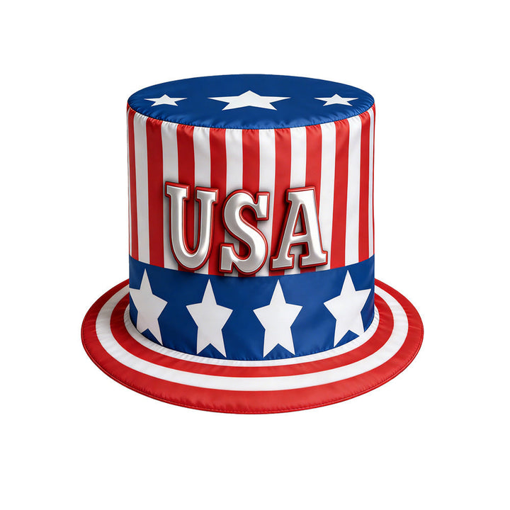Unisex nano patriotic party top hat with Independence Day motif and lightweight polyester construction One size Kalsten