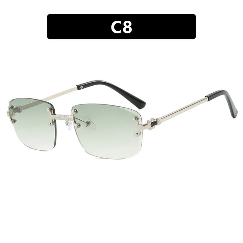 Women's elegant square sunglasses with transparent lenses and high-quality metal frame Kalsten