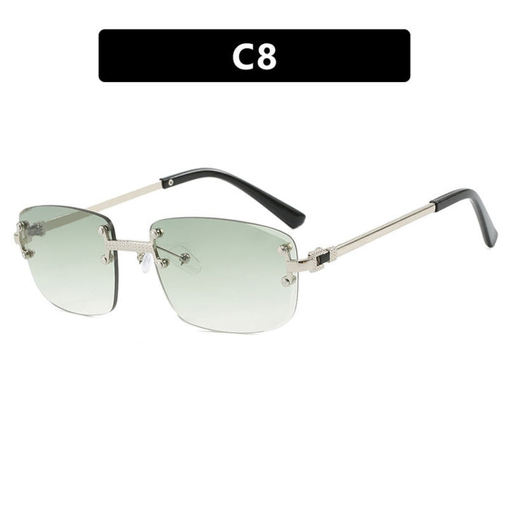Women's elegant square sunglasses with transparent lenses and high-quality metal frame Kalsten