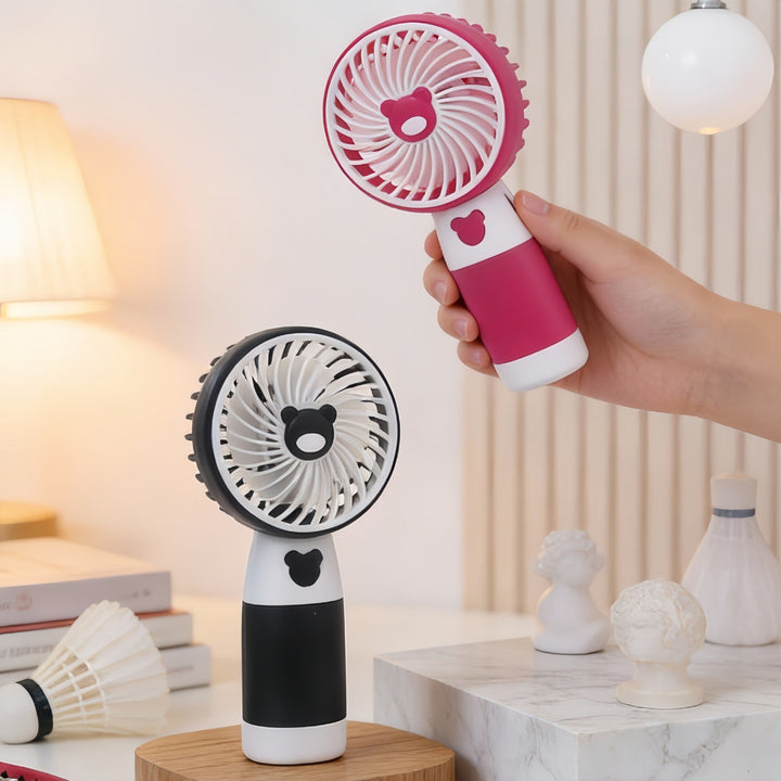 Ladies Portable Hand Fan with Cute Bear Design Kalsten