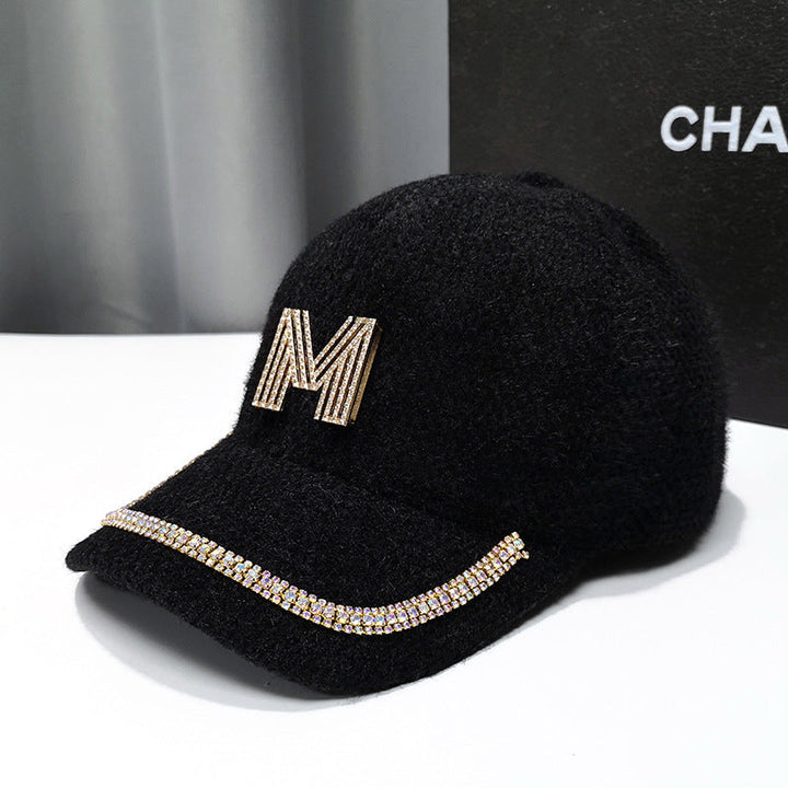 Women's Luxury Embellished Fleece Baseball Cap Kalsten