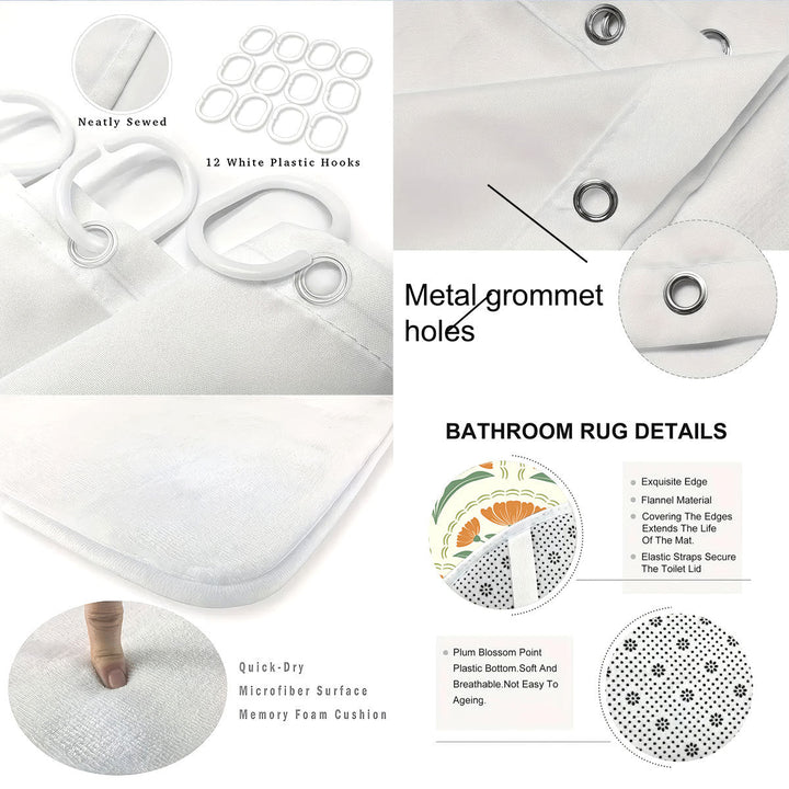 Bohemian-Themed Four-Piece Digital Bathroom Set Kalsten