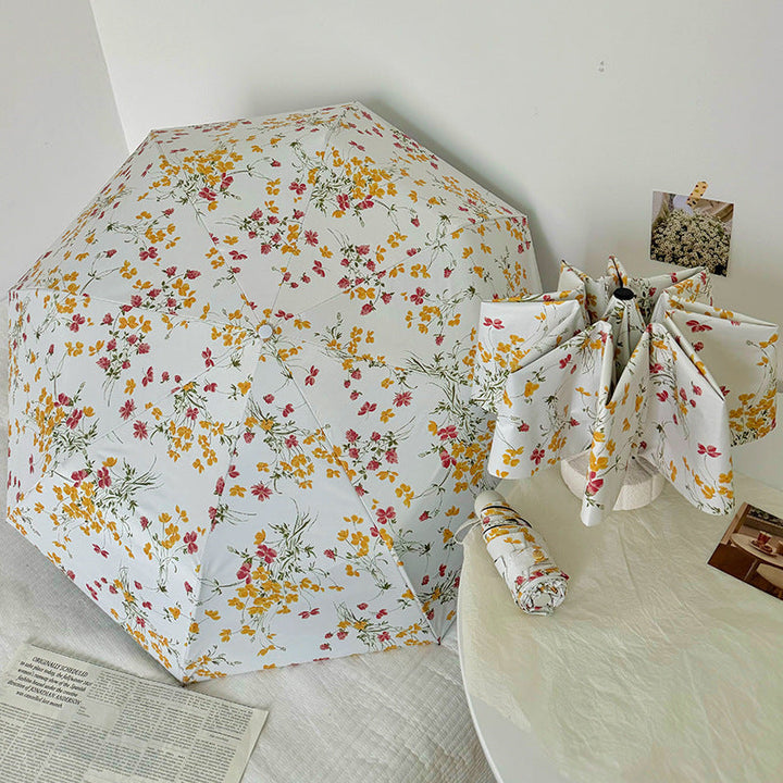 Women Foldable Sunshade with Flower Design Kalsten