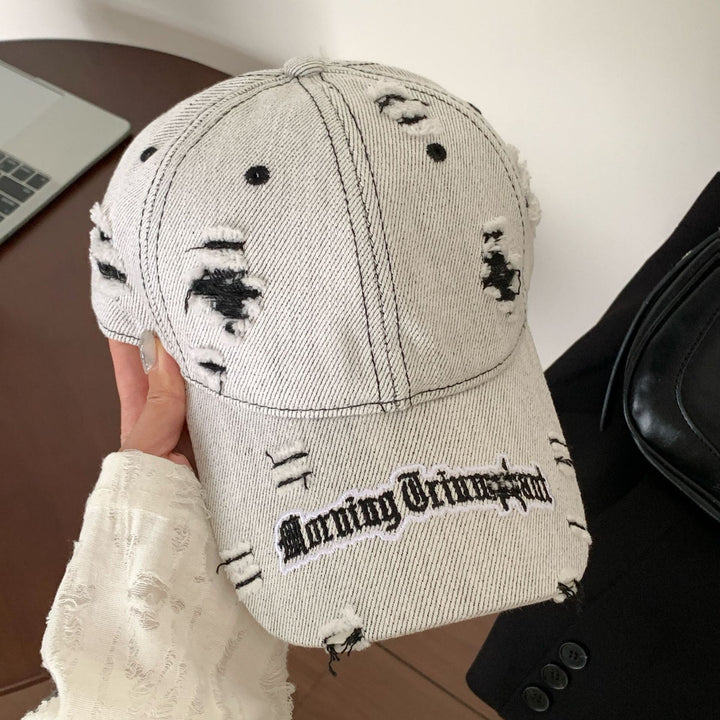 Women's Distressed Denim Baseball Cap Kalsten