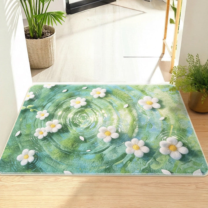 Floral-Themed Memory Foam Bath Mat Kalsten