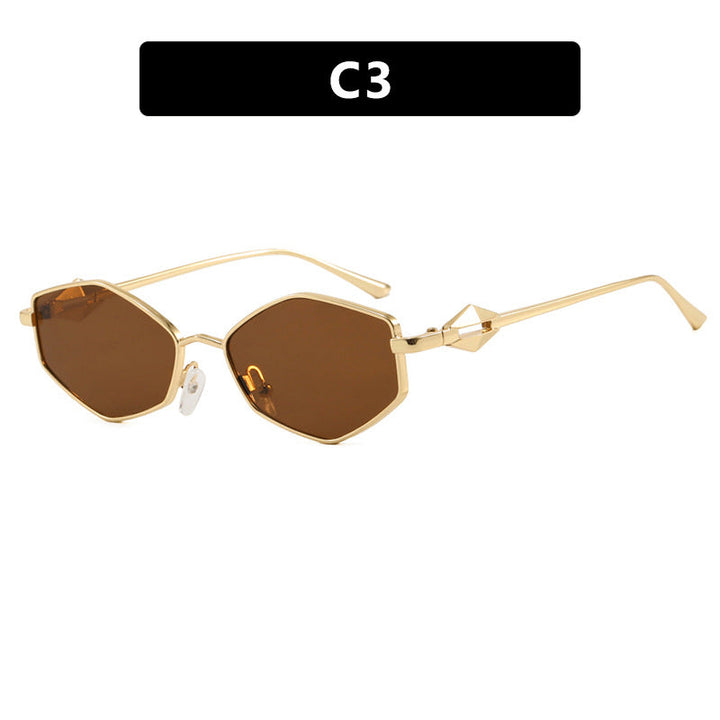 Women's geometric sunglasses with protective UV filter and high-end metal frame Kalsten