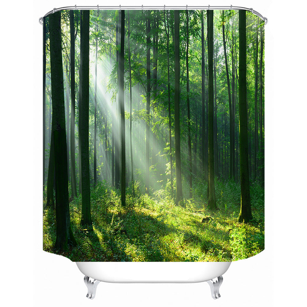 Scenic Garden Print Shower Curtain Kalsten
