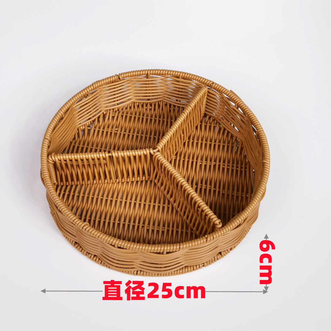 Ladies beef braided serving basket with three compartments Kalsten