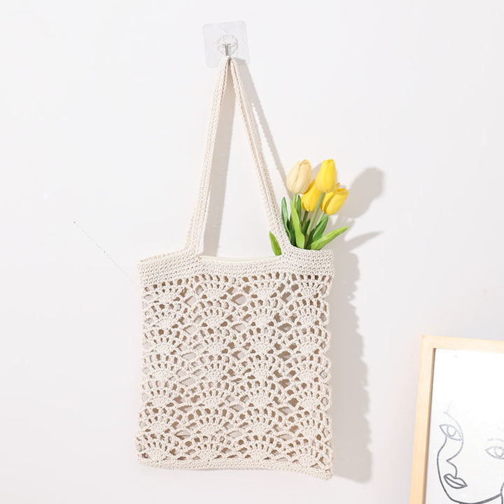 Hand-crocheted shopping bag with airy accents Kalsten