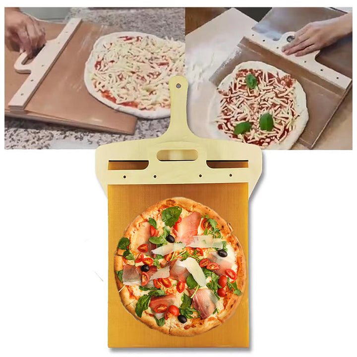 extra-large nonstick perforated stainless steel pizza peel with ergonomic folding handle Kalsten