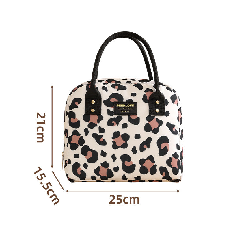 Insulated Leopard Print Lunch Tote Kalsten