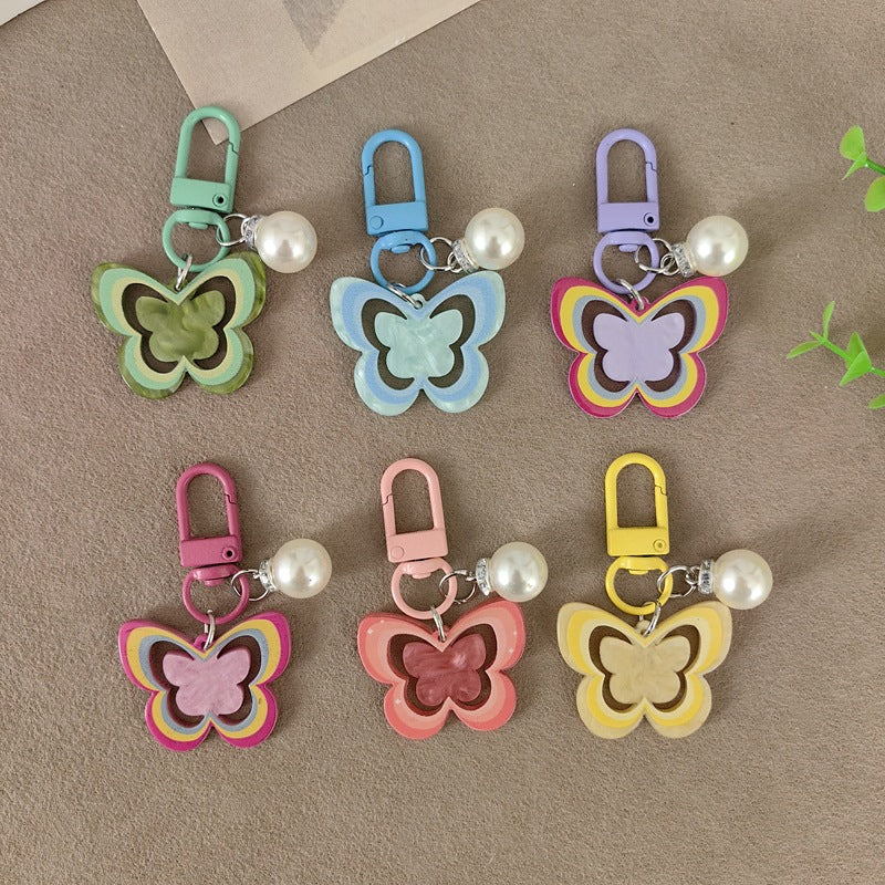 Keychain with butterfly and pearl accent Kalsten
